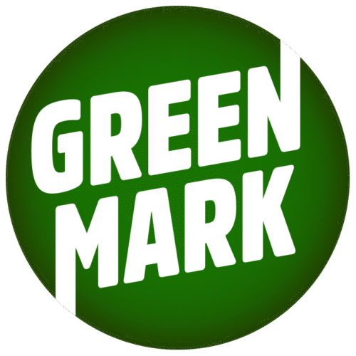 carpet tiles Green Mark Logo White Letters