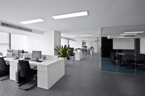 Grey carpet tiles