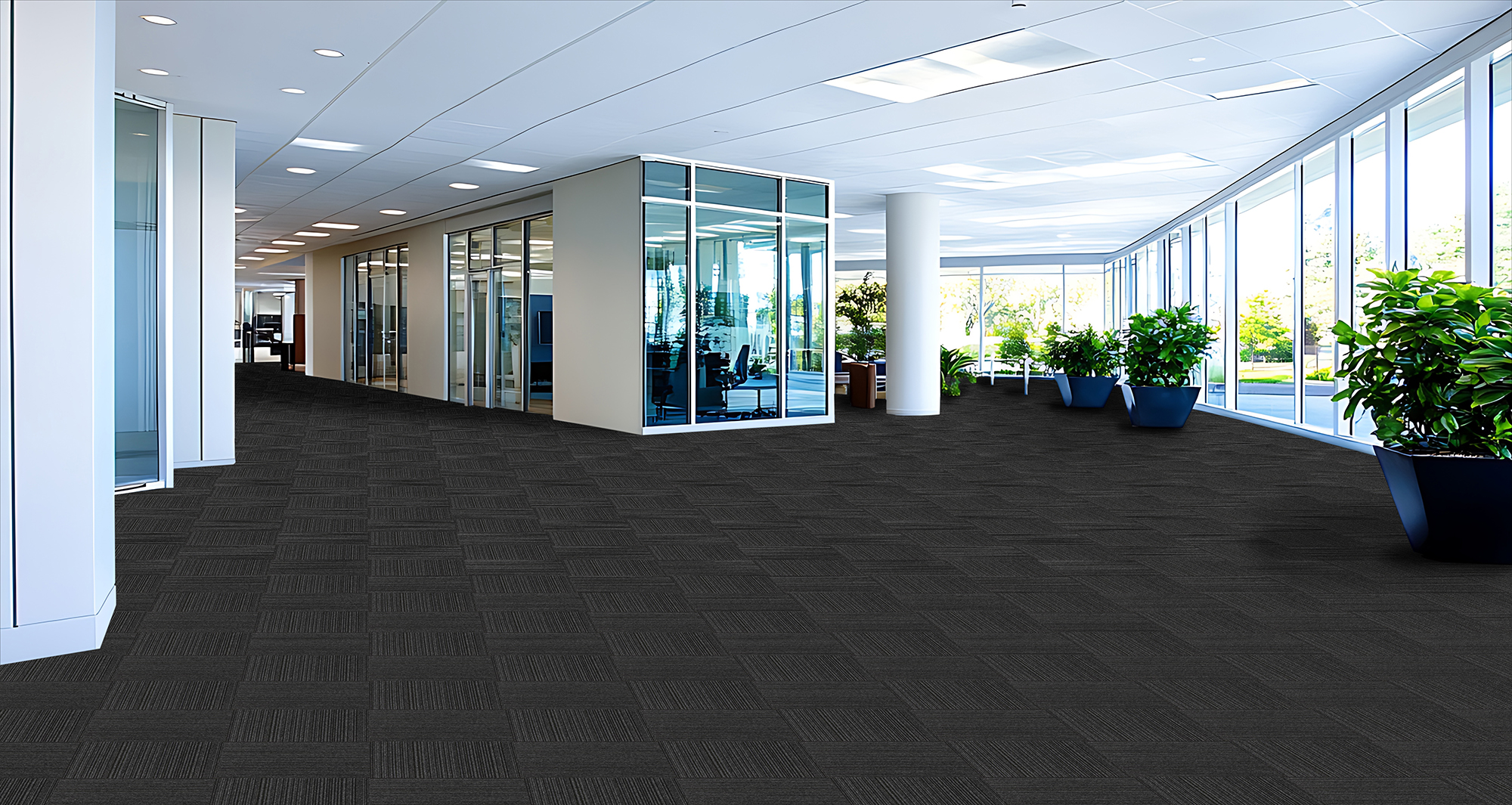 carpet tiles Lifespace mockup Elemental Stripe Granite Stripe